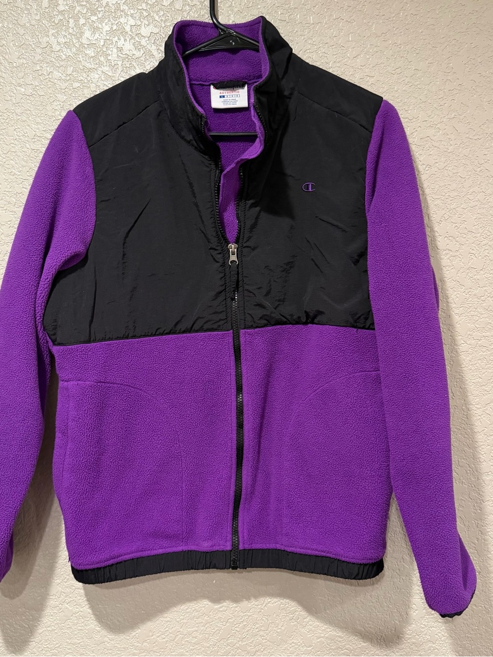 Champion Black and Purple Full-Zip Fleece Jacket